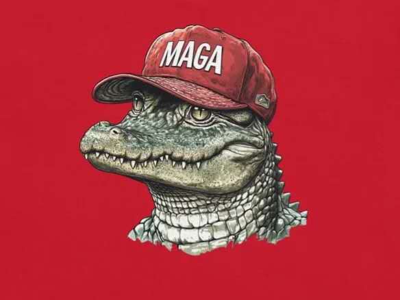 Alligator MAGA Cap Jacket Can Holder Drink Koozie