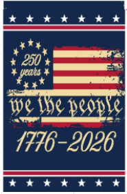 We The People America 250 Years 12"x18" 100D ROUGH TEX® Double Sided Garden Flag
