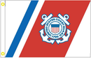 United States Coast Guard Racing Stripe 12"x18" 100D ROUGH TEX® Double Sided Flag with Grommets