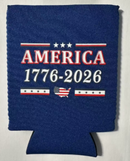 America 1776-2026 Blue Jacket Can Holder Drink Koozie