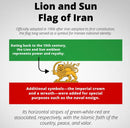 Original Iran Lion & Sun Historical Stick Flags 12"×18" 68D Nylon Sewn Edges 12 Pack