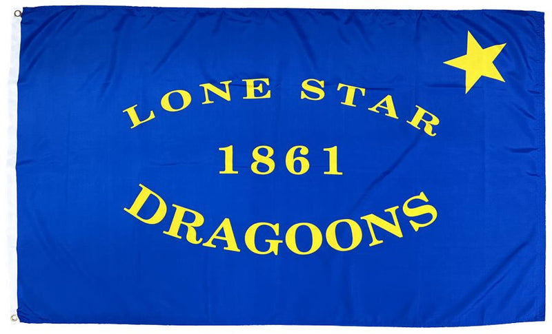 Lone Star 1861 Texas Dragoons 3'X5' Flag ROUGH TEX® 100D Texas Regiment