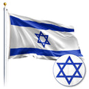 Israel Flags Embroidered 3x5 Feet Nylon