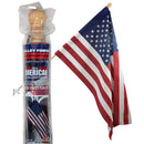 Two Pack All American USA Flagpole Kits 2.5x4 Feet U.S. Printed Cotton Sleeved Flag Made In U.S.A.