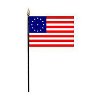 Cowpens 1775 1776 1777 Colonial American Stripes 12x18 Inch Early USA Stick 30" Wooden Staffs Cemetery American 250th Anniversary Flags