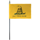 Gadsden Don't Tread on Me 1775 1776 1777 Colonial American Rattle Snake 12x18 Inch Early USA Stick 30" Wooden Staffs Cemetery American 250th Anniversary Flags