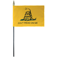 Gadsden Don't Tread on Me 1775 1776 1777 Colonial American Rattle Snake 12x18 Inch Early USA Stick 30" Wooden Staffs Cemetery American 250th Anniversary Flags