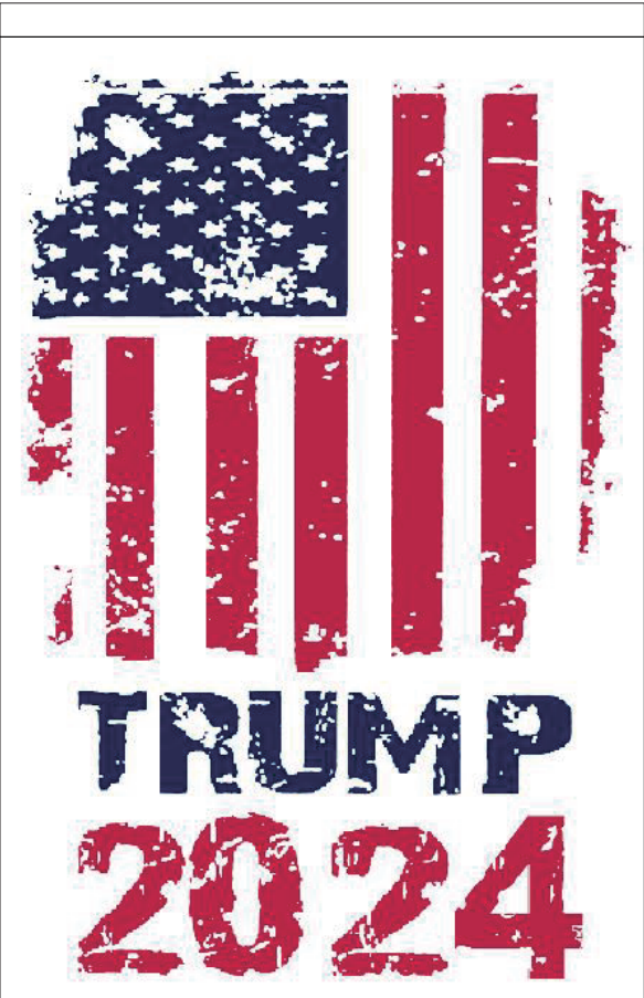 Trump 2024 White USA Distressed 12"x18" 100D ROUGH TEX® Double Sided Garden Flag