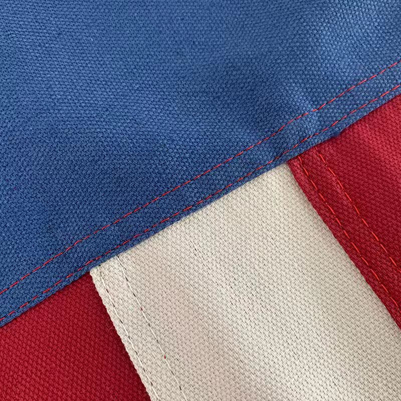 American 5'x9.5' 100% Organic Hemp USA Embroidered Stars & Sewn Stripes Internment