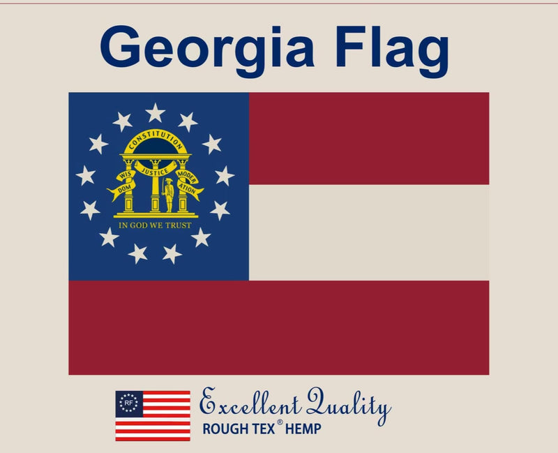 Georgia 3'x5' 100% Organic Hemp USA Embroidered & Sewn Gift Boxed Flag