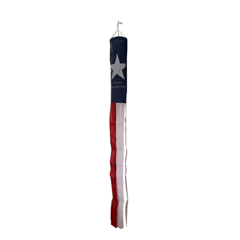 Texas Flag Lone Star State Embroidered Nylon Windsock Full Size 60"