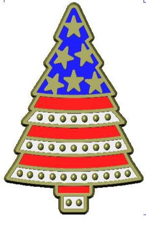 USA Christmas Tree Lapel Pin