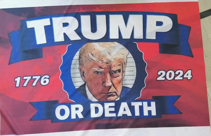 Trump or Death 1776 2024 U.S.A. American President Trump Mug Shot 2024 USA 3'X5' Flag ROUGH TEX®
