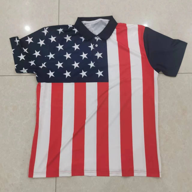 USA American Flag Polo Shirts July 4th Sale Vertical S, M, L, XL, XXL, XXXL