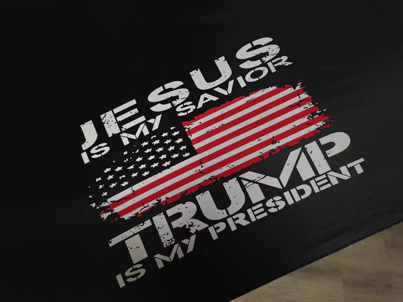 Jesus is My Savior Trump Is My President USA Black Umbrella Golf Style 2024