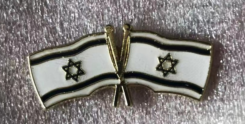 Israeli Double Flags Pin Official Jewish State Lapel Pins Israel National Pins