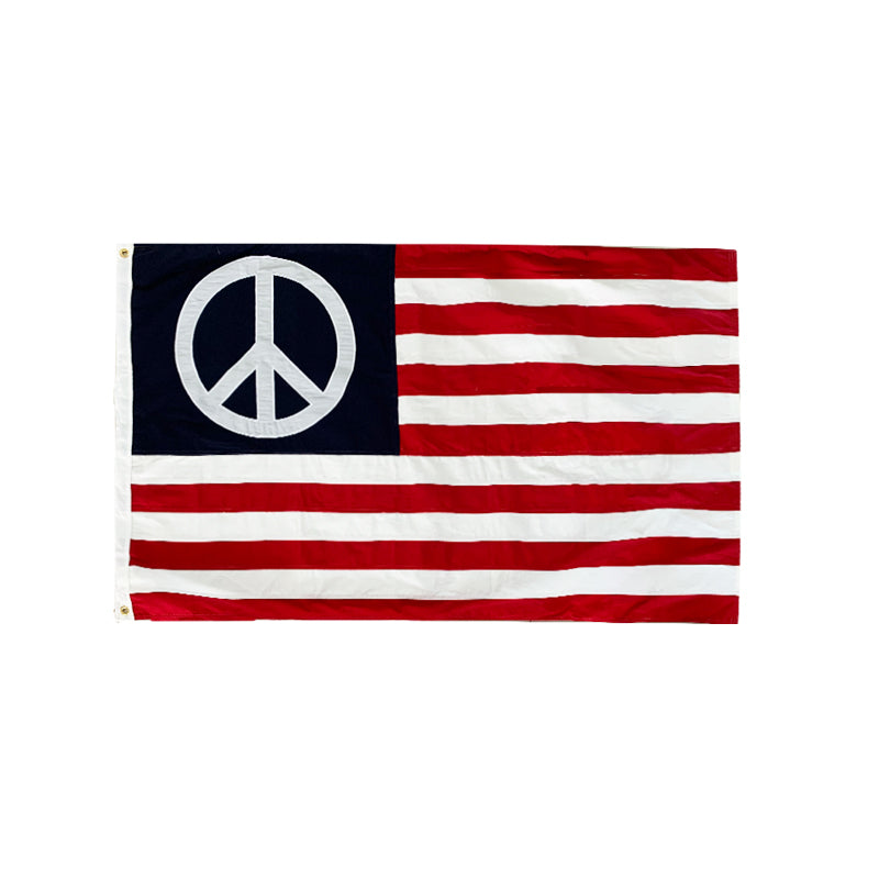 USA American Peace 3'x5' Embroidered Flag ROUGH TEX® Cotton