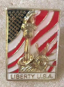 American Flag Statue of Liberty USA Lapel Pin