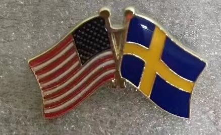 USA & Sweden Friendship American Swedish Lapel Pin