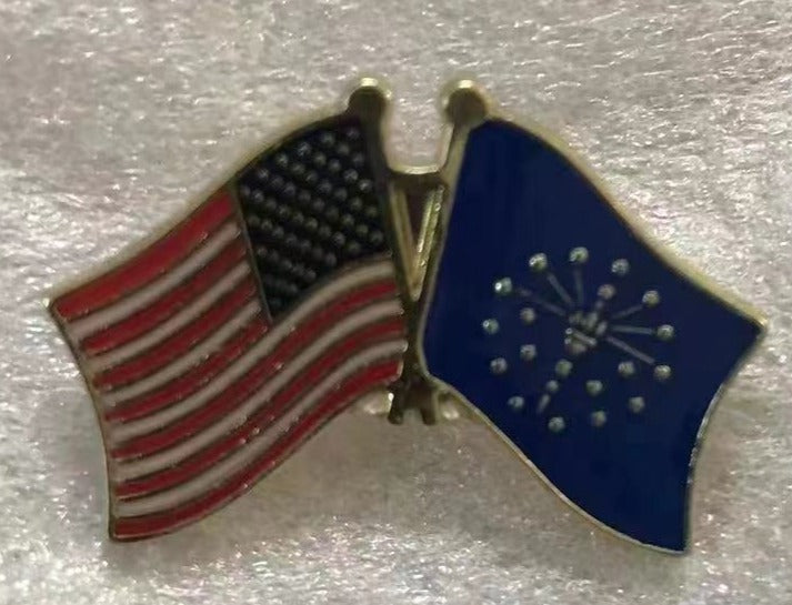 USA & Indiana Friendship Lapel Pin