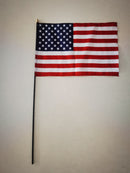 American Premium Classroom Quality USA Black Wooden Staff Gold Wood Spears Sewn Edges 12x18 Inches Flags Shipping Mid May 2024