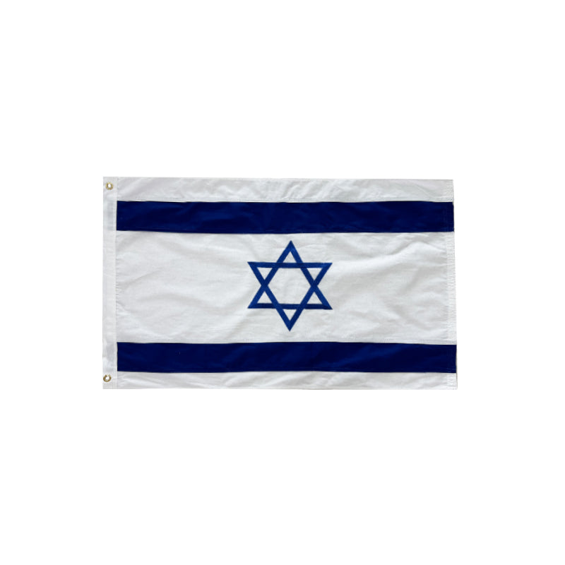 Israel Government 2'x3' Heavy Duty Hand Embroidered Flag Rough Tex® Cotton Premium Israeli