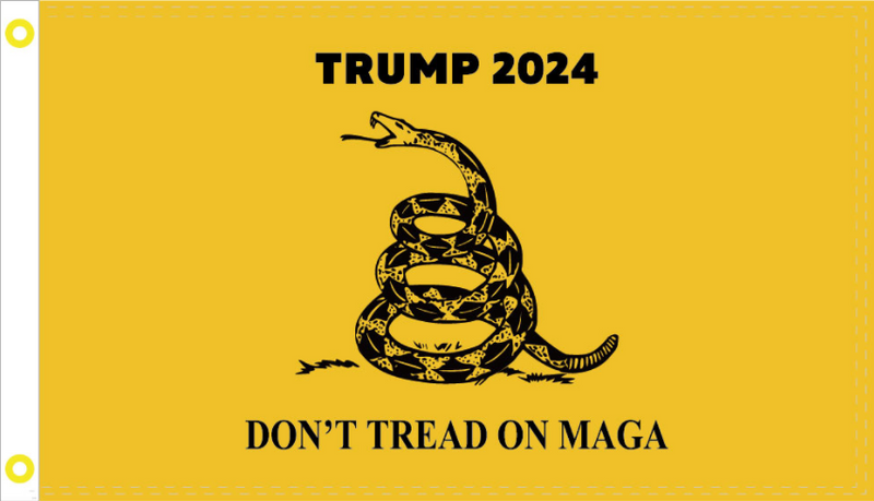 Don't Tread on MAGA Trump 2024 Gadsden 3'X5' Flags ROUGH TEX® 100D Ships After 7/23/2024 American Flag