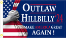 Outlaw Hillbilly '24 Reveal USA Make America Great Again 2024 3x5 100D Rough Tex Trump Vance Flags