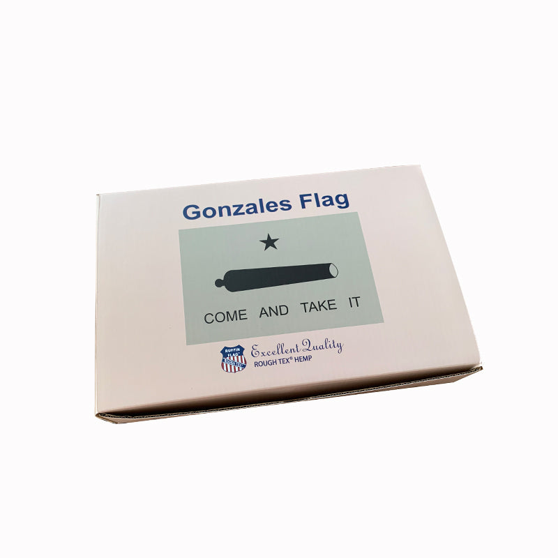 Texas Gonzales Come & Take It 3x5 Feet 3'x5' Embroidered Flags ROUGH TEX® 100% Cotton Color Gift Box American History