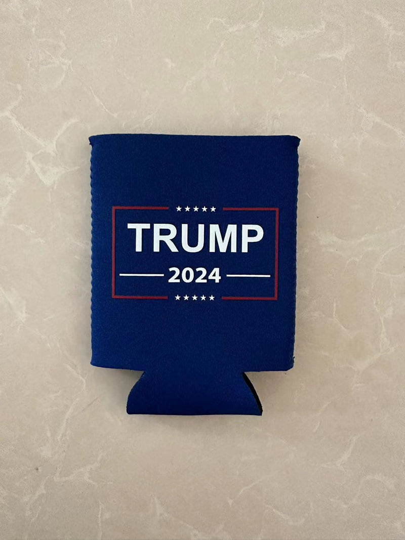 Trump 2024 Can Blue Jacket Holder Drink Koozie