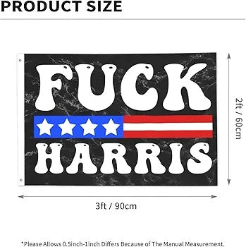 Fuck Harris 2024 Flag 3x5 100D