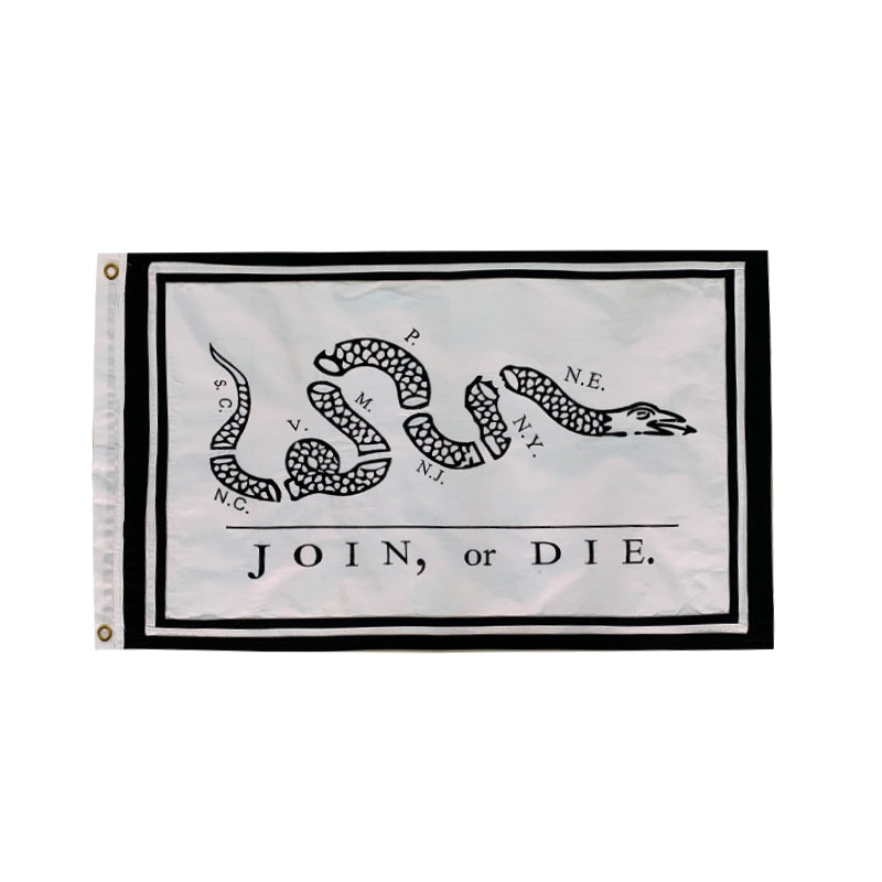 Join or Die Ben Franklin American 3x5 Feet Cotton Embroidered American 1776 Flags