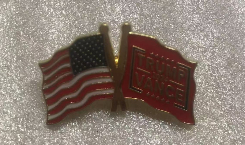 USA & Trump Vance 2024 Red Lapel Pin