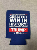 Greatest Win In History Trump 2024 Jacket Can Holder Drink Koozie