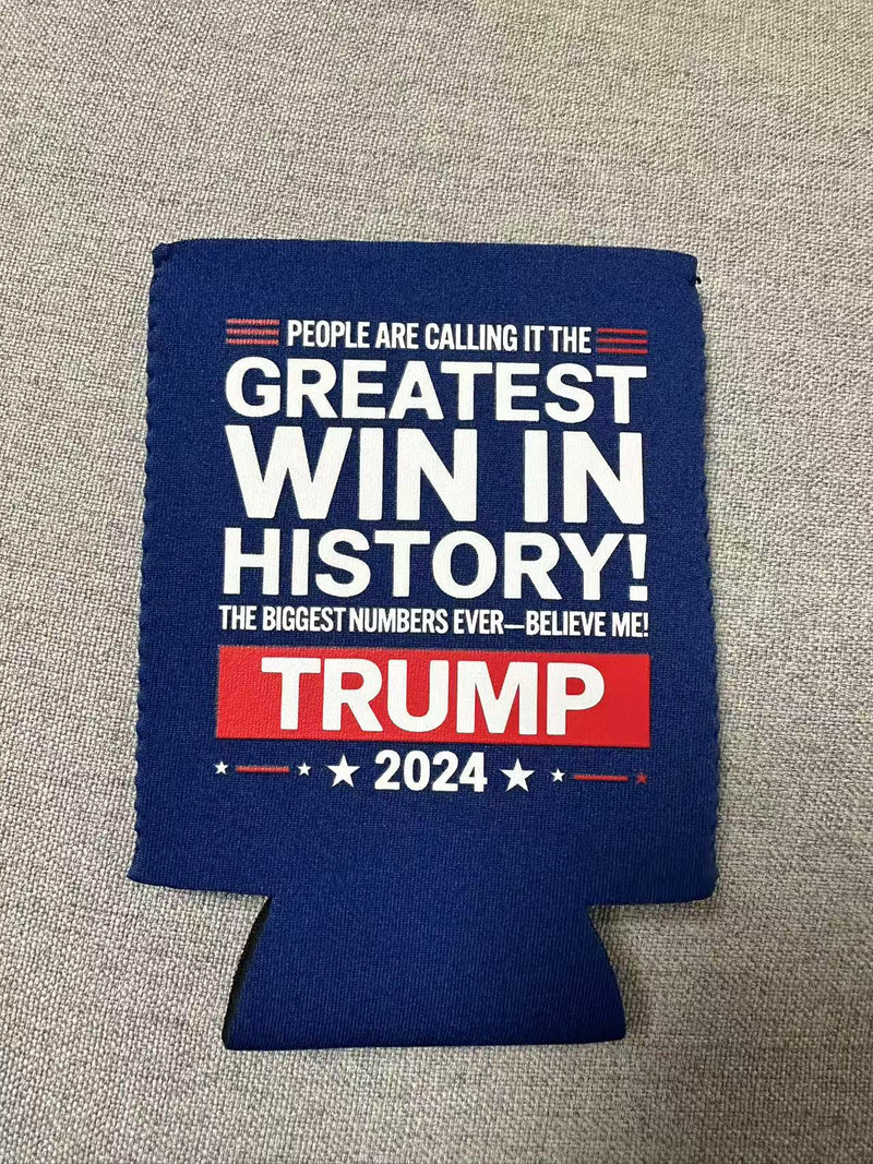 Greatest Win In History Trump 2024 Jacket Can Holder Drink Koozie
