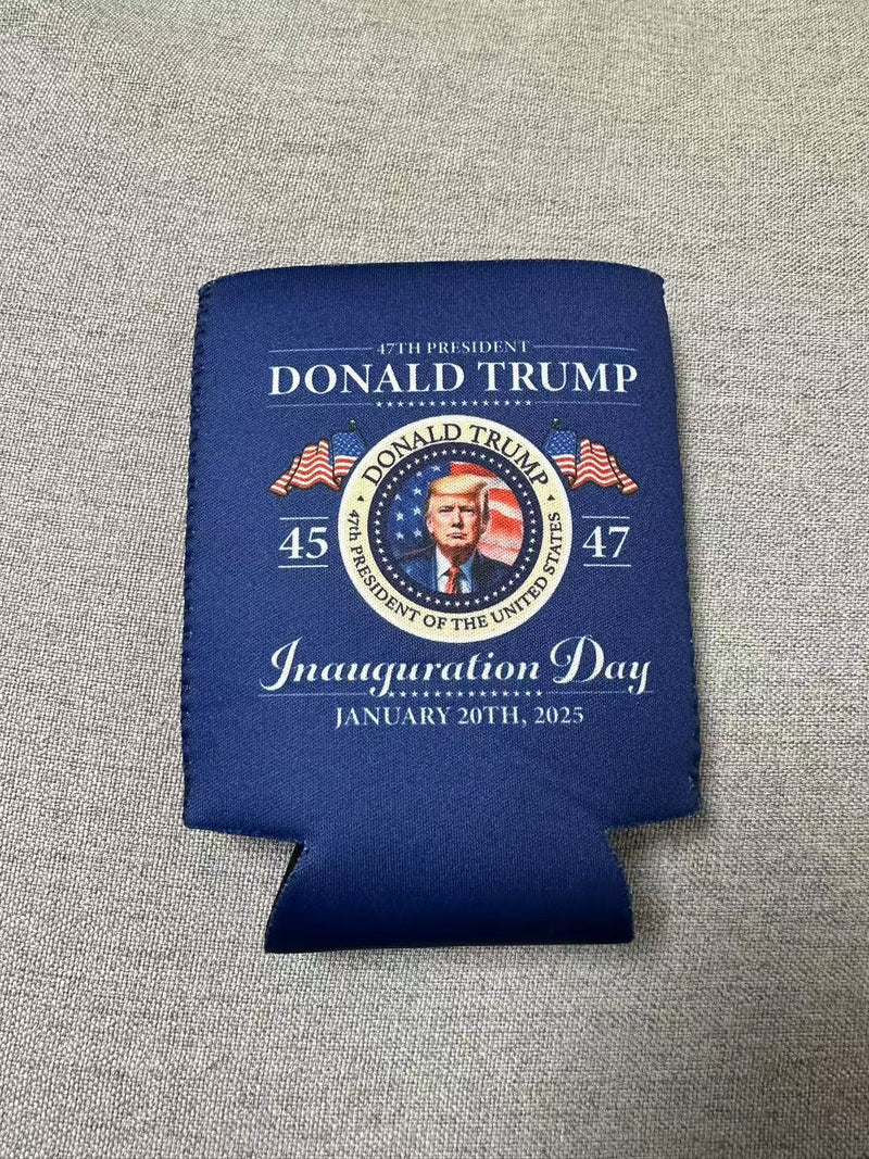 Donald Trump 45 47 Inauguration Day Jacket Can Holder Drink Koozie