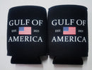Gulf Of America USA Black Trump Jacket Can Holder Drink Koozie