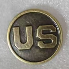 US Round Bronze Lapel Pin USA Veteran Button