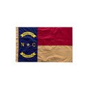 North Carolina Vintage Tea Stained 3'x5' Embroidered Flag ROUGH TEX® Cotton