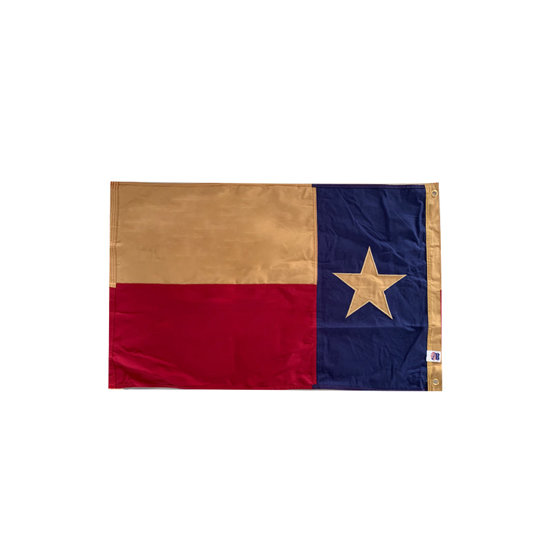 Texas Vintage Tea Stained 2'X3' Embroidered Flag ROUGH TEX® Cotton