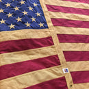 USA Vintage Tea Stained 3'x5' Embroidered Flag ROUGH TEX® Cotton