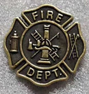 Fire Department Maltese Brass Lapel Pin