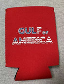 Gulf Of America USA Red Jacket Can Holder Trump Drink Koozie