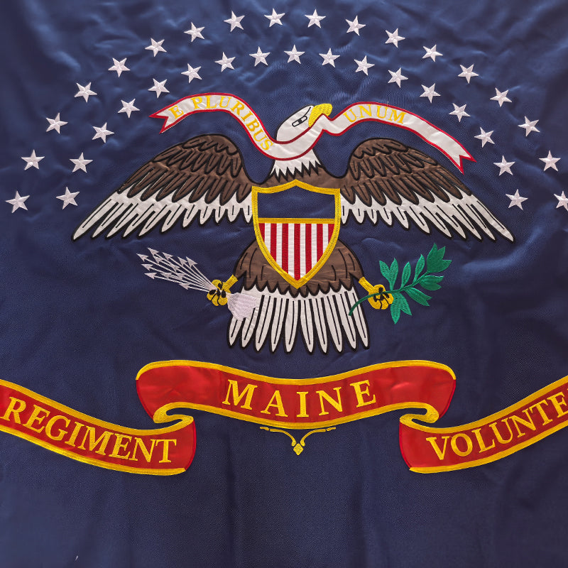 Twentieth Maine 20th Regiment Volunteers Union Civil War Ceremonial Original Reproduction American Flag Gold Fringe 5x5 Feet