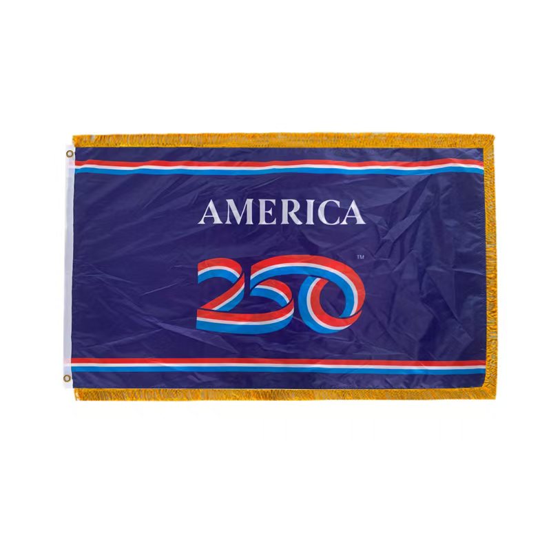 America 250 Flags 3x5 Feet Double Sided Brass Grommets Gold Fringe