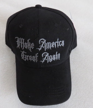 Make America Great Again Gothic Black Embroidered Cap