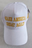 Make America Great Again 45 47 USA White & Gold Embroidered Cap