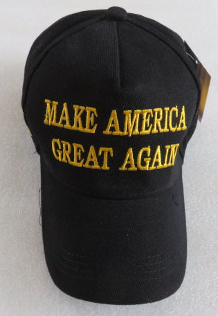 Make America Great Again Black & Gold Embroidered Cap
