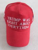 Trump Was Right About Everything 45 47 USA Red Embroidered Cap Mesh Back
