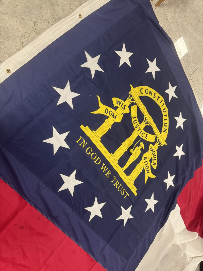 Georgia Official 10'x15' Embroidered Flag ROUGH TEX® 600D Flags